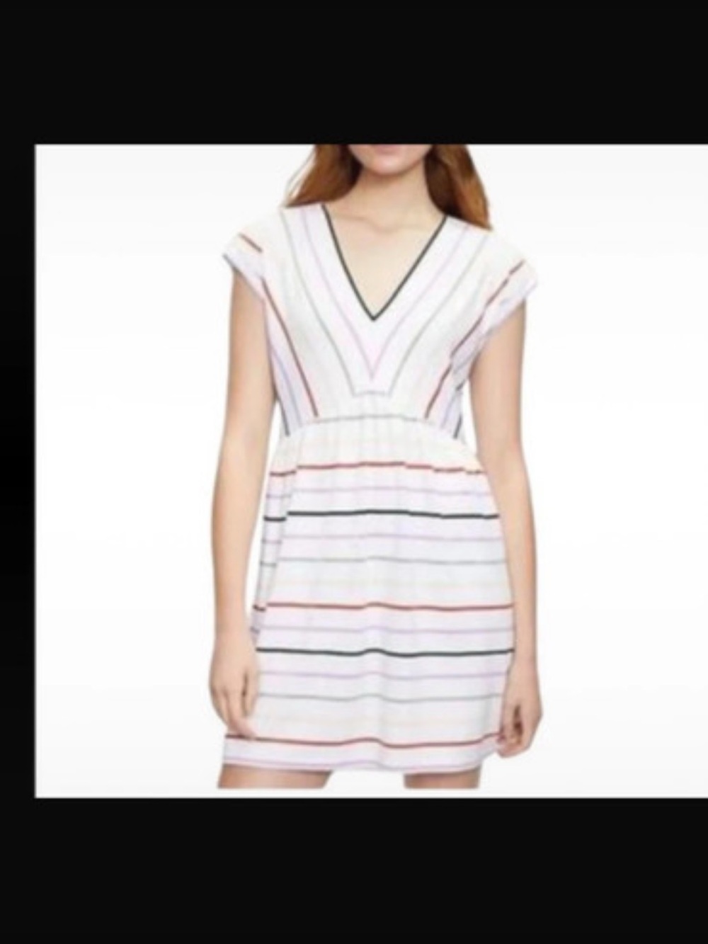 Loft Striped V Neck Casual Summer Dress